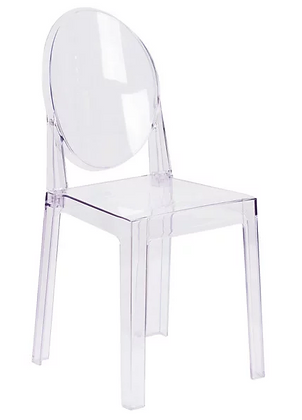 Clear Armless Stackable Ghost Chair