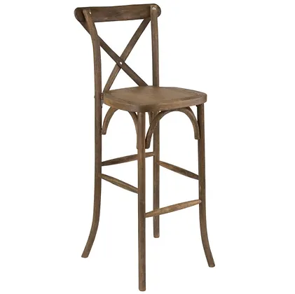 Rustic Crossback Stackable Wood Barstool