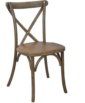 Rustic Crossback Stackable Wood Chair