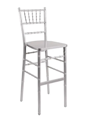 Silver Stackable Wood Chiavari Barstool