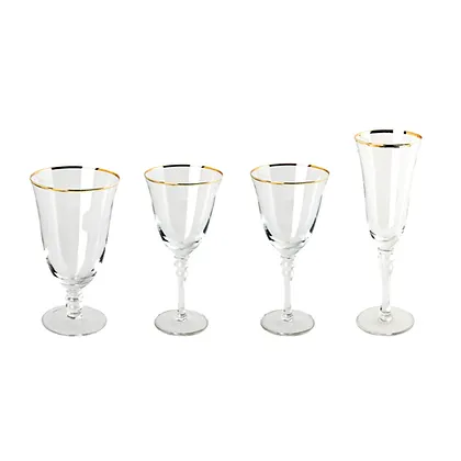 Ana Gold Rim Glassware