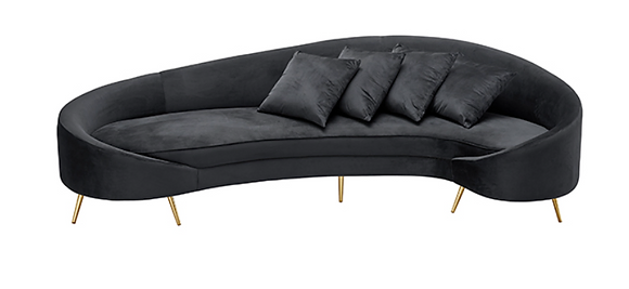 Black Velvet Sofa