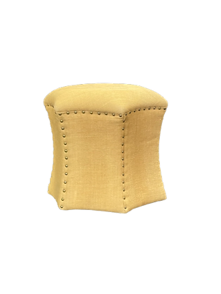 Burlap French Vintage Ottoman