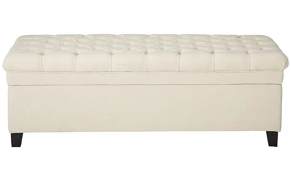 Gabriela Tufted Ottoman Ivory