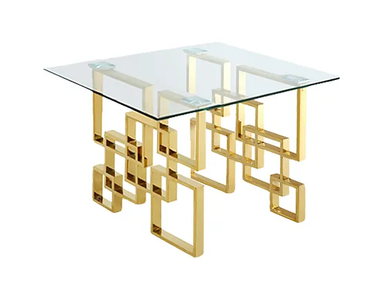 48″ Pierre Gold Glass Table