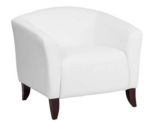 White Leather Arm Chairs