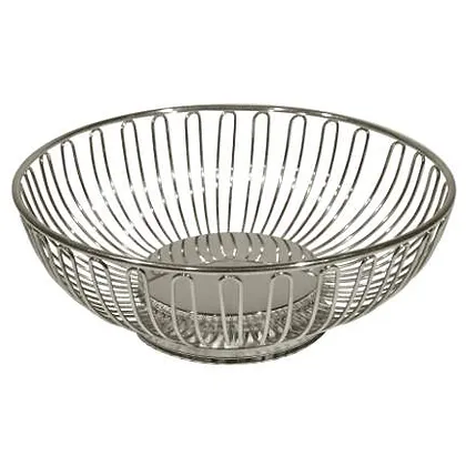 Wired Chrome Oval Bread Basket 10″ X 6″