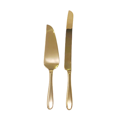 Gold Cake Knife and Server