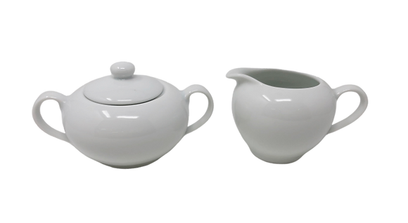 White China Cream and Sugar Set